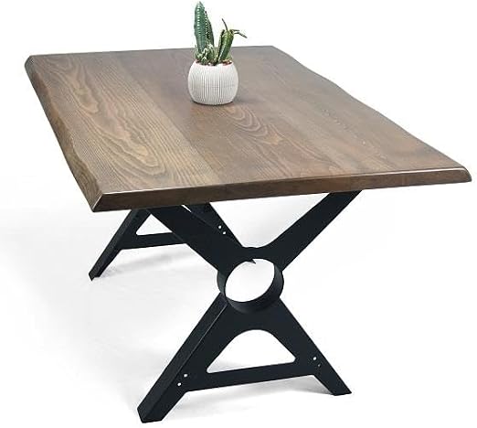 Natural Tree Solid Log Table 90 cm x 200cm (Metal Foot)