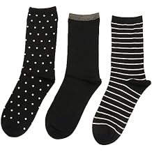 Hot Sox Women's Dot Stripes Crew Socks 1 Pair, Women's 4-10