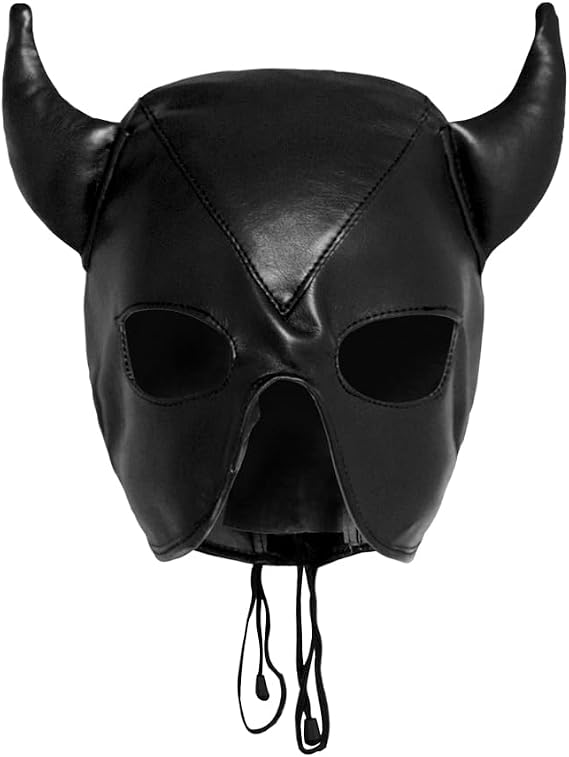 Halloween Bull Horn Mask Breathable PU Face Head Mask Adjustable Cosplay Party Carnivals Costume Prop