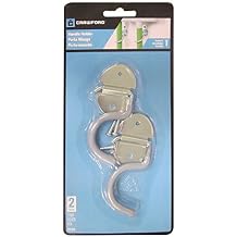 Crawford Products SS29 Handle Holder Hook, Grey, Pack of 2