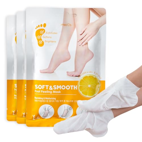 MEDB Soft & Smooth Foot Peeling Mask2 Pairs, Foot Mask for Dry Cracked Feet, Exfoliator Peel Off Calluses Remove Dead Skin Callus Remover, Repair Rough Heels & Get a Baby Soft Feet 3 PACKS