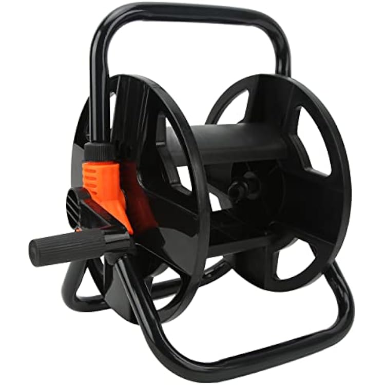 Qinlorgo Portable Hose Reel, Rope Hose Storage Stand, Water Hose Holder, Storage Rack, Abs Single Arm Tool for Garden Watering, Car Washing, Fire Fighting