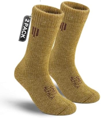 Alpaca Wool Crew Socks Men and Women,Thick Thermal Winter Cold Weather Hunting Hiking,Moisture Wicking Cushioned