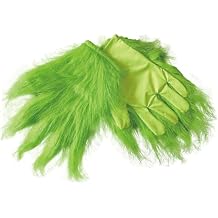 Furry Monster Gloves, Green Hands Gloves, Costume Mask Accessories Christmas Decoration Props