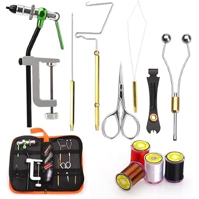 Lixada Fly Tying Tools Kit Fly Tying Threader Needle Whip Finisher Scissors Fly Tying Tools Combo Kit for Flying Fishing Professionals Beginners