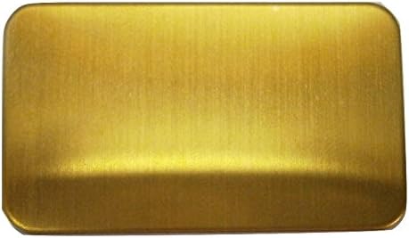 RMP Stamping Blanks, 2-1/8 Inch x 3-3/8 Inch Rectangle Wallet Card with Rounded Corners, Brass 0.032 Inch (20 Ga.) - 6 Pack