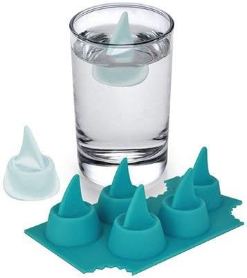 Funny Shark Gifts for Men & Kids - Shark Fin Ice Cube Tray for Cool Party Drinks - Shark Lovers Novelty Silicone Mold for Chocolate, Jelly & Jello - Shark Week Kitchen Accessories, 1 Pack