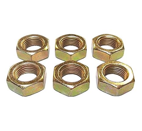 5/8-18 Steel Left Hand Jam Nut, Gold Zinc Plated (6-Pack)