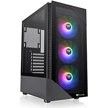 Thermaltake View 200 TG ARGB Motherboard Sync ATX Tempered Glass Mid Tower Computer Case with 3x120mm Front ARGB Fan, CA-1X3-00M1WN-00