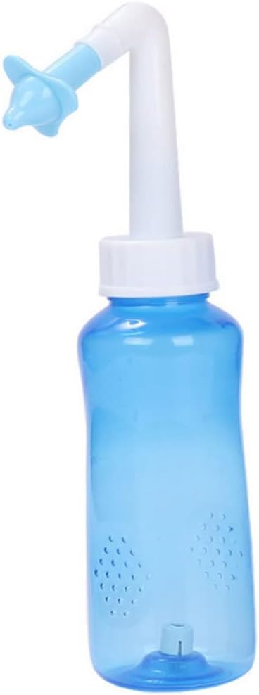Sinus Rinse Bottle Neti Pot 300ML Nasal Irrigation Nose Washing Cleaner Pressure Rinse Nasal Irrigation for Adult &amp; Kid, Blue