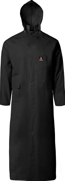 Ironwear 9221FR Flame Retardant Rain Jacket Riding Coat with Detachable Hood and Vented Back