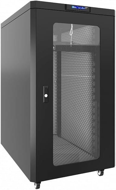 Sysracks 18U Soundproof Server Cabinet Quiet, Locking Network Rack for Home & Office, Noise-Reducing Enclosure with Ventilation & Cooling for Servers, Networking & IT Equipment