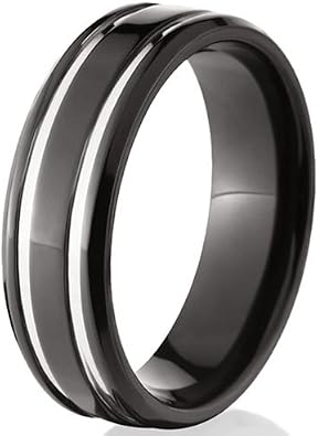 7 MM Black Titanium Ring, Titanium Rings For Men, Men's Rings