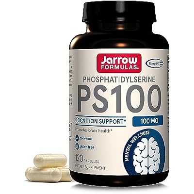 Jarrow Formulas PS100 Phosphatidylserine 100mg, Dietary Supplement for Brain Health and Cognitive Function Support, 120 Capsules, Up to a 120 Day Supply