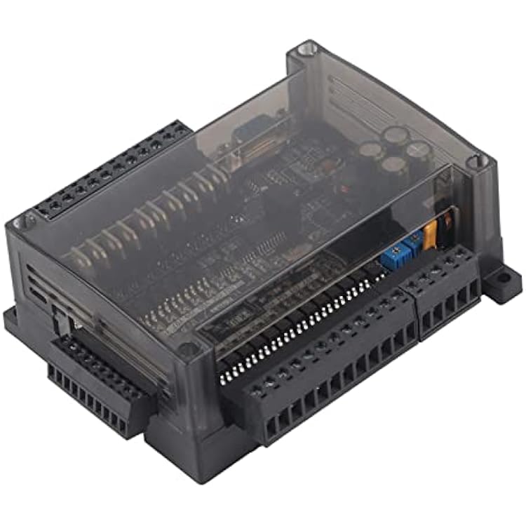 Industrial PLC Controller, DC24V, 32-Bit MCU, 100kHz Pulse, 14 Digital Inputs, 10 Transistor Outputs, DIN-Rail Mountable, Programmable Logic