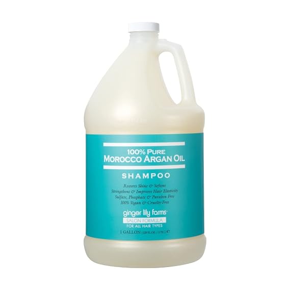 Ginger Lily Farms 100% Pure Morocco Argan Oil Shampoo, 128oz