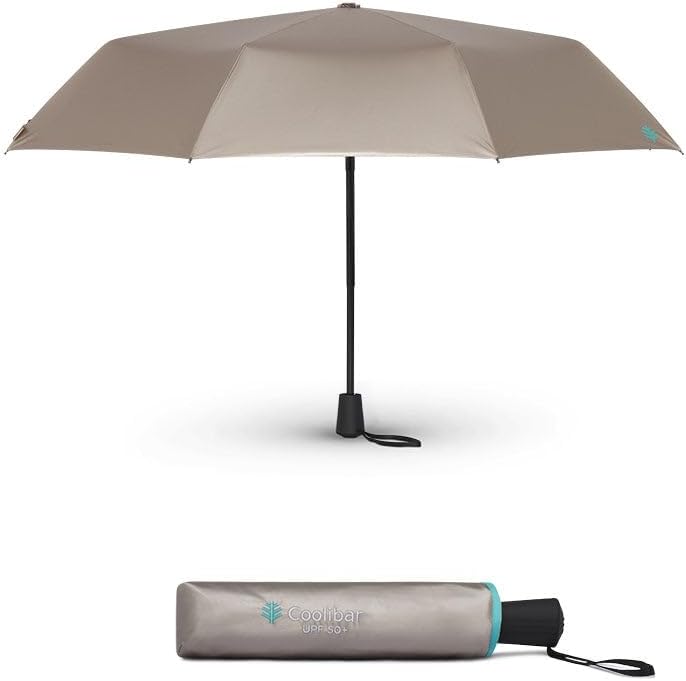 Coolibar Unisex Sanya Compact Umbrella - UPF 50+ Sun Protection - Cabana
