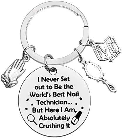 Xiahuyu Nail Tech Gifts Nail Technician Keychain Manicurist Graduation Gifts Beautician Gift Nail Stylist Gift Christmas Birthday Present for Women