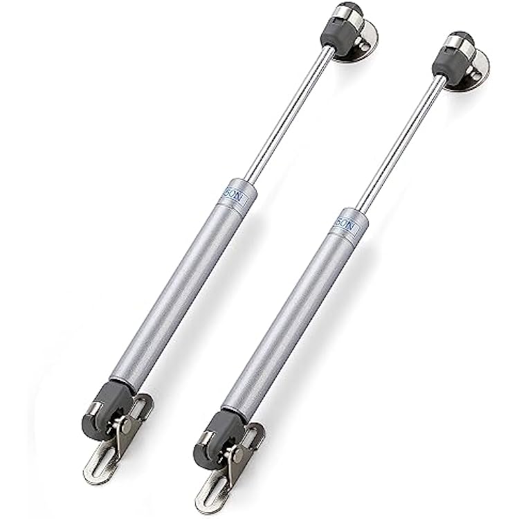 Ravinte Hardware 4 PCS Gas Struts for Cabinet 10 Inch - Lift Supports Hinges for Lid Stay Kitchen Cabinet Silver Gas Shocks 50N11.2 LB Soft Open Doors