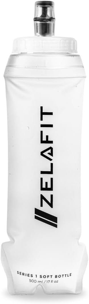 ZelaFit Foldable Water Bottle 500 ml Soft Flask Drinking Bag for Running & Trail Running Lightweight Running Bottle with Bite Valve BPA-Free and Leak-Proof Folding Bottle