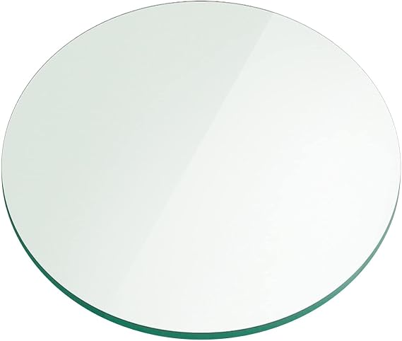 20" Inch Round Glass Table Top, Tempered Glass 1/4" Inch Thickness, Round Polished Edge