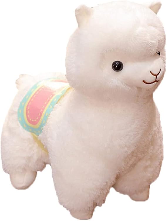 Plush Toy, Plush Toy Cartoon Fabric Llama Stitch Stuffed Doll Alpaca Birthday Toys for Girls and Boys White