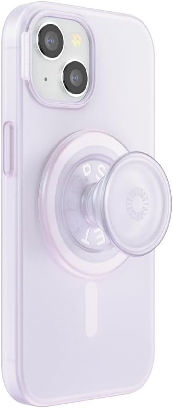 PopSockets iPhone 15 Phone Case with MagSafe- Opalescent Clear | Magnetic, Wireless Charging, Camera & Drop Protection, White, Electronic Accessories, For iPad/Kindle/iPhone/Android