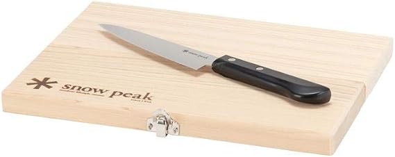 Snow Peak Folding Cutting Board & Knife Set for Camping, Outdoor Cooking