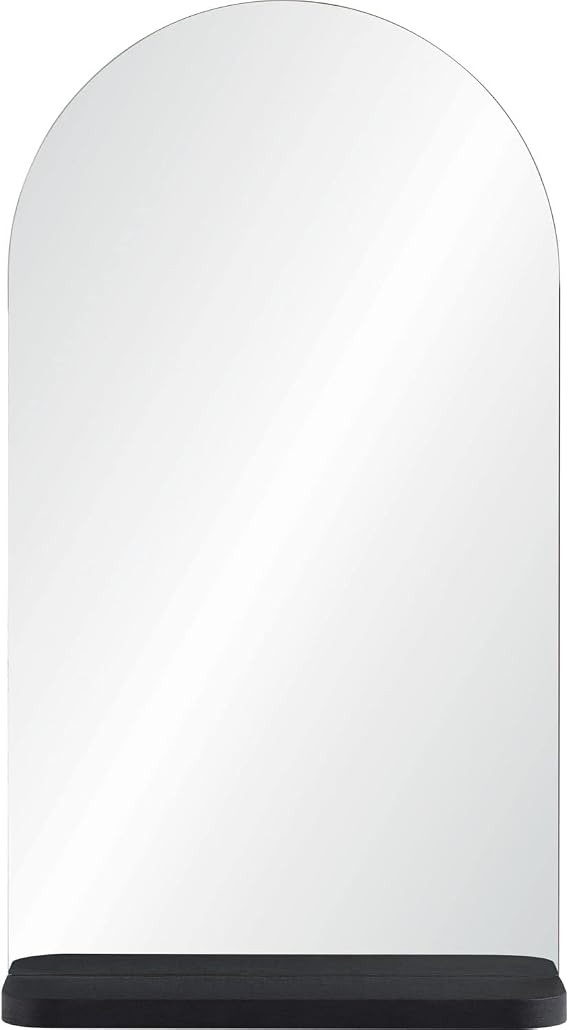 Renwil Lucila 36x20 Arch Modern Glass Accent Wall Mirror in Clear