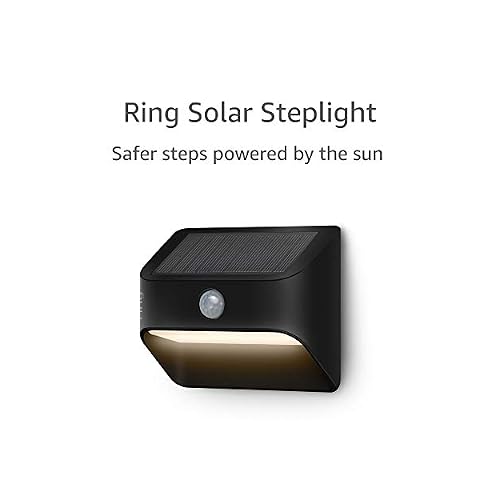 Ring Solar Steplight Motion-activated steplight, bright LEDs, works with Amazon Sidewalk, Black