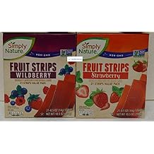 Simply Nature NON-GMO Fruit Stripe Strawberry & Wildberry 21 Strips Value Pack 10.5oz 294g (Two Boxes)