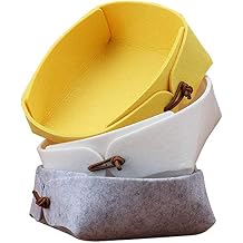 3 Pack Fold Felt Desktop Storage Basket Makeup Organizing Basket for Home Office Writing Desk Lovely Caddy Containers