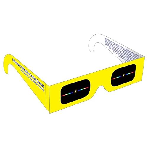 Rainbow Symphony Diffraction Grating Glasses, Linear, 500 Linemillimeters, Made in USA, Package of 25