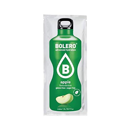 Bolero- Sugar Free Drink Mix Packets Apple Fruit Flavors | Powdered Flavored Water Packets | 12 Large Sachet On The Go Packets