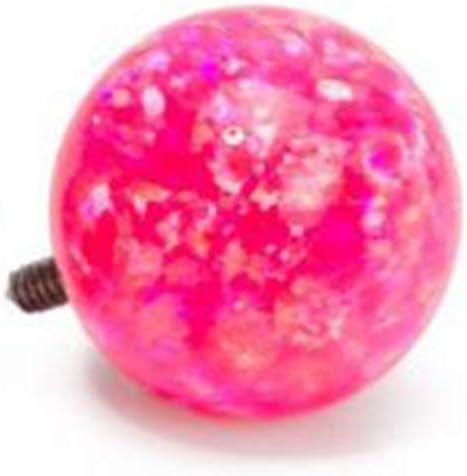 Painful Pleasures 14g - 12g Internally Threaded Opal Replacement Ball - 5mm - Price Per 1-5mm ~ 3/16"-Pink (8)