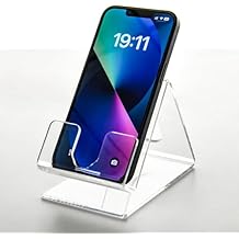 Acrylic Cell Phone Stand, Portable Clear Phone Stand for Desk, Compatible with iPhone 17 16 15 14 13 Pro Max Mini 12 11 Plus SE, Switch, Android Smartphone, Pad, Tablet, Desk Accessories