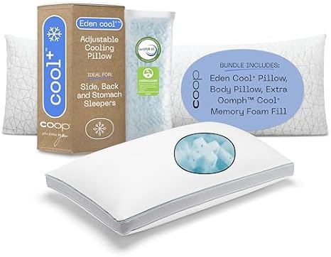 Coop Home Goods Cool+ Pillow and Body Pillow King Bundle