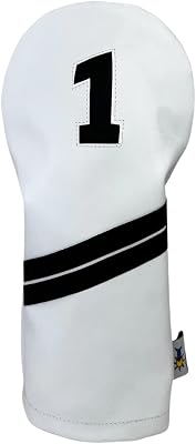 Sunfish Leather Driver Golf Headcover White and Black