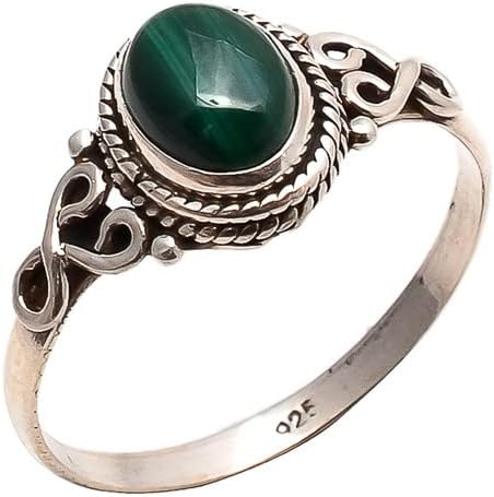 Malachite Stone Ring 925 Sterling Silver Statement Ring For Women Natural Gemstone Ring Handmade Ring Christmas Gifts Ring Jewelry