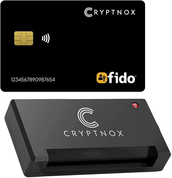 CryptoSecure Smart Pack: Cryptnox FIDO2 NFC Security Card + USB Smart Card Reader