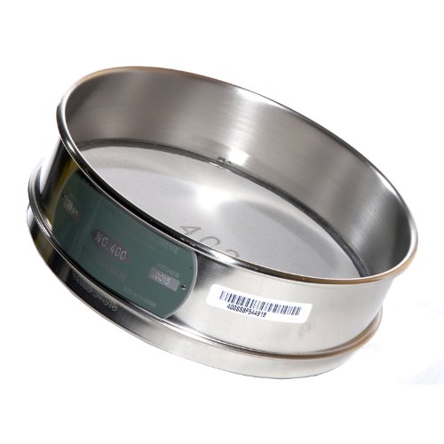 Advantech Stainless Steel Test Sieves, 8 Diameter, #400 Mesh, Full Height
