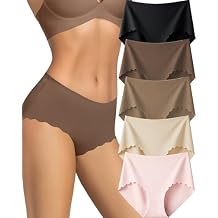 Seamless Underwear for Women No Show No Panty Line Womens Panties High Waisted Ladies Comfortable Briefs 5 Pack
