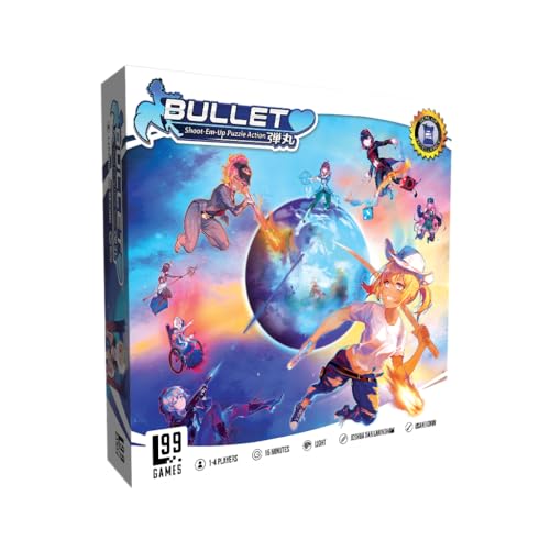 Bullet Heart Puzzle-Battle Tabletop Game for 1-4 Players 8 Heroines, Unique Powers, 4 Game Modes