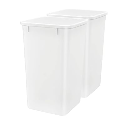 Rev-A-Shelf 27-Quart Plastic Replacement Trash Can White 2 Pack