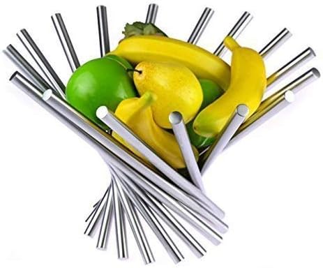 OrderlyGo Thicken Fruit Bowl Basket with Banana Hanger - Durable Detachable Kitchen Countertop Organizer for Fruits, Vegetables, Snacks, Metal Wire Countertop Storage Basket for Kitchen (Black)