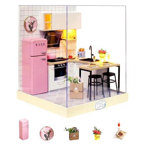 Flever Dollhouse Miniature DIY House Kit Creative Room with Furniture for Romantic Artwork Gift Taste of Life