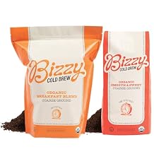 Bizzy Organic Cold Brew Coffee | Bundle | Coarse Ground Coffee | Breakfast Blend 2LB + Smooth & Sweet 1LB | 2 Pack