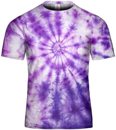 Purple Tie Dye Shirt Women 3D Print Spiral Short Sleeve Adult Mens Tie Dye T Shirts