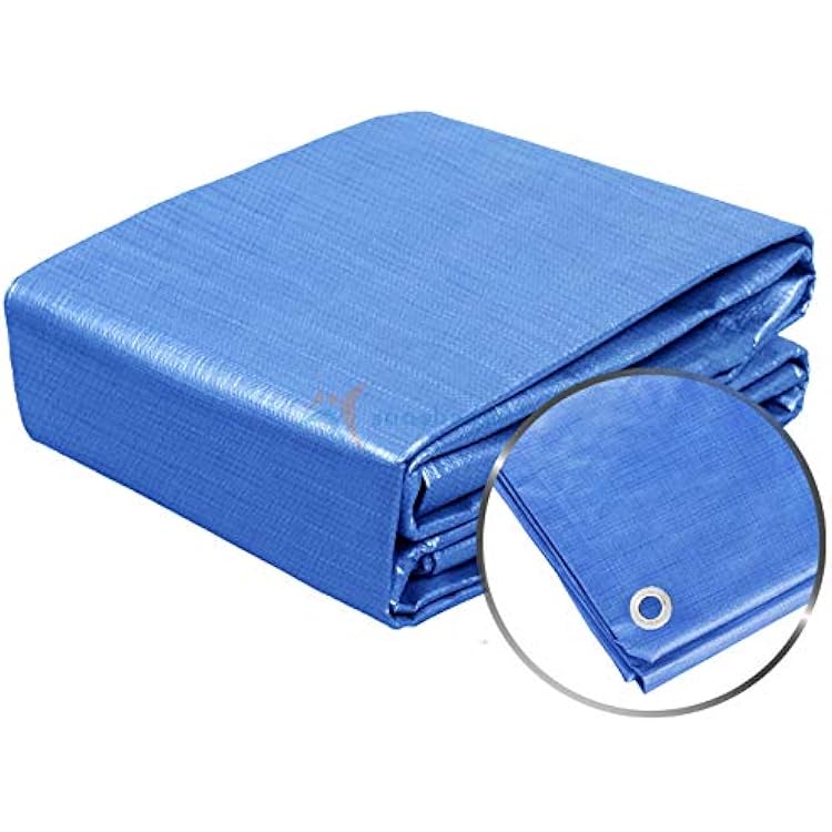 TANG Blue Tarps Heavy Duty Waterproof 5x7 Feet General Multi-Purpose 5 Mil Poly Tarp Furniture Cover for Tent Shelter Boat RV Pool Camping Tarpaulin