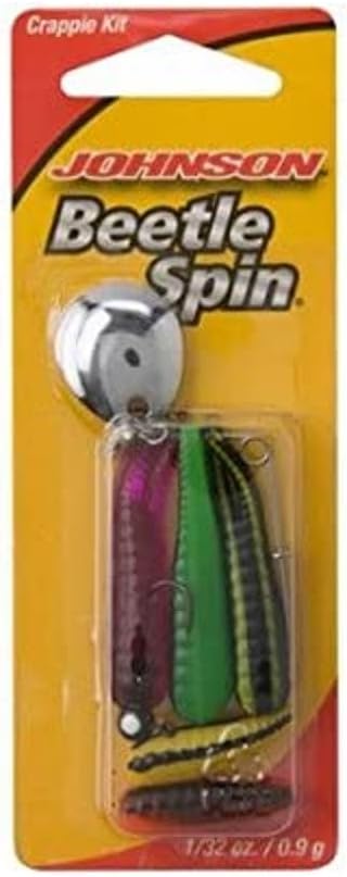 Berkley Johnson Beetle Spin Nickel Blade Fishing Hard Bait, Crappie Buster Assorted, 1in - 1/32 oz